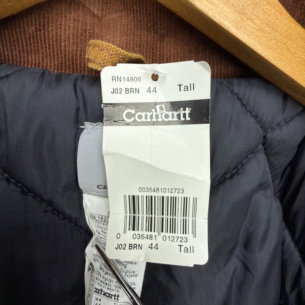 Carhartt Sandstone Jacket Arctic Quilt Lined Mens 44 Tall Large J02 BRN NWT READ - Picture 5 of 16